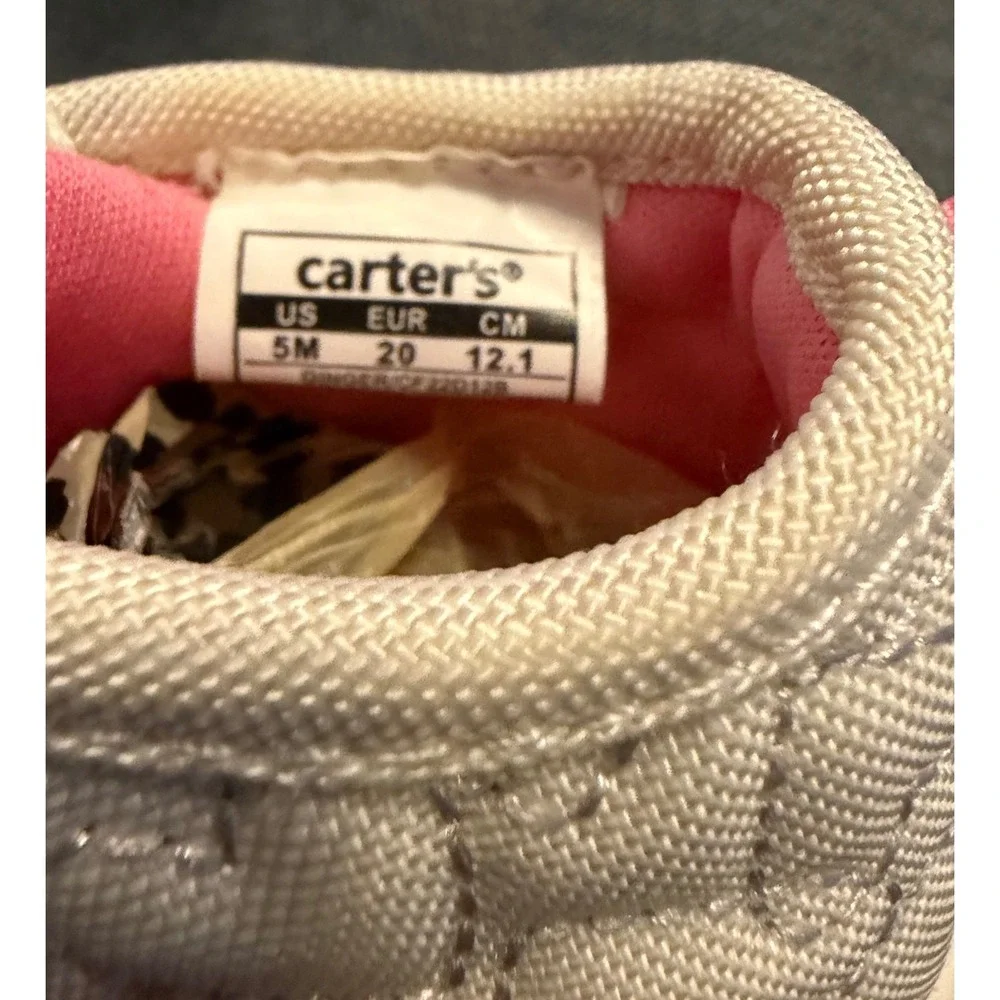 Carters‎ Baby Girls Quilted Heart High Top Sneakers White Pink Size 5M CF22D12B
